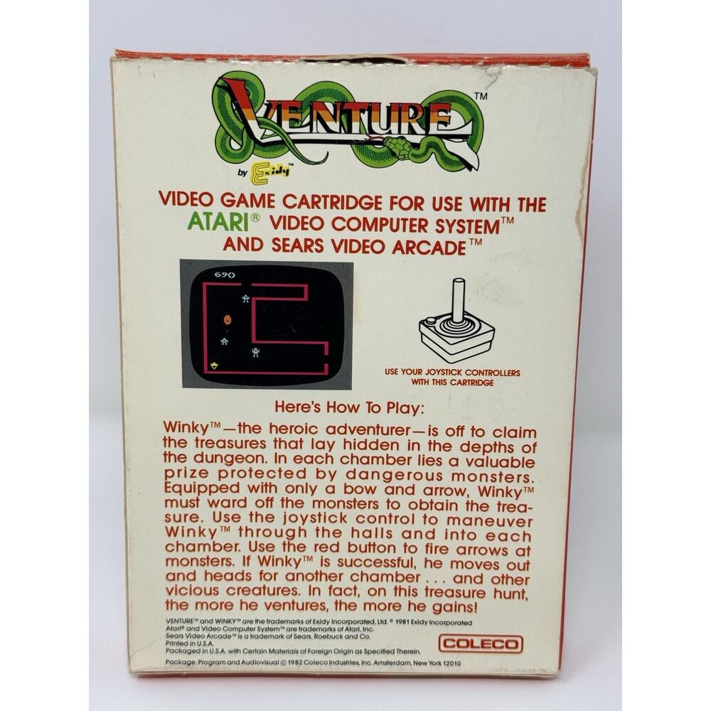 Venture Atari 2600 Coleco 1982 Complete CIB Tested - Picture 4 of 8